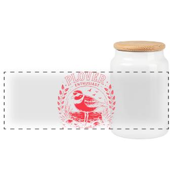 Plover Enthusiast Plover Bird Artwork - Panoramic Cookie Jar with Wooden Lid - white - Front