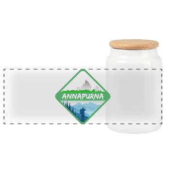 ANNAPURNA - Boîte à biscuits avec couvercle en bois - blanc - Devant