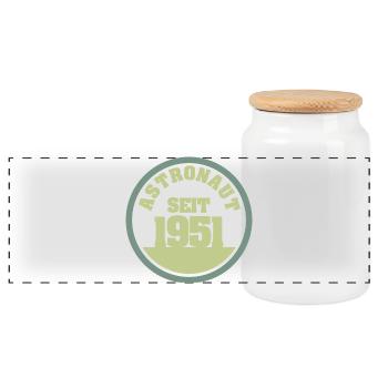 1951 - Boîte à biscuits avec couvercle en bois - blanc - Devant
