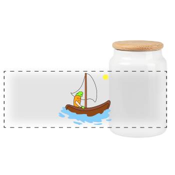 Mignonne navigation de carottes - Boîte à biscuits avec couvercle en bois - blanc - Devant