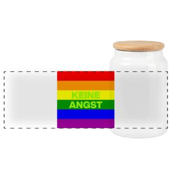 KEINE ANGST VOR FASCHISTEN, NO NZS, NIE WIEDER - Panorama Keksdose mit Holzdeckel - Weiß - Vorne