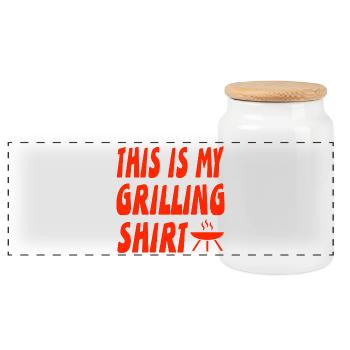 Griller - Boîte à biscuits avec couvercle en bois - blanc - Devant