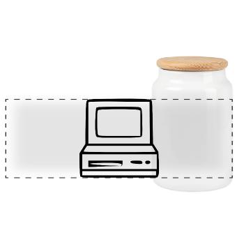 Cadeau vintage des années 80 et 90 pour ordinateur rétro - Boîte à biscuits avec couvercle en bois - blanc - Devant