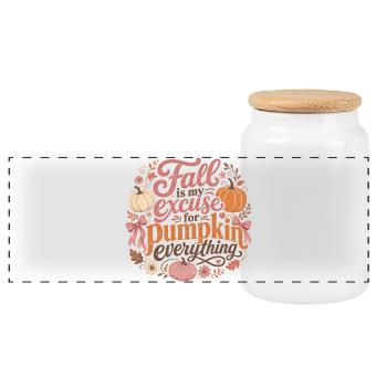 Conception de citrouille pour éventails de citrouille - Boîte à biscuits avec couvercle en bois - blanc - Devant