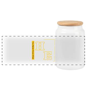 Hope HOPE Typo Design - Panoramic Cookie Jar with Wooden Lid - white - Front