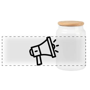 mégaphone - Boîte à biscuits avec couvercle en bois - blanc - Devant