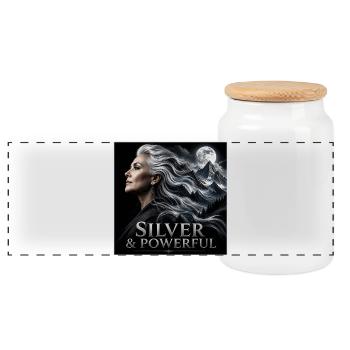 Pouvoir de la Sœur Argentée Fière des Cheveux Gris - Boîte à biscuits avec couvercle en bois - blanc - Devant