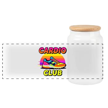 Neon Sneaker Cardio Club - Panoramic Cookie Jar with Wooden Lid - white - Front