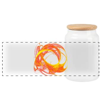 Chaosglut – Chaos Theory - Panoramic Cookie Jar with Wooden Lid - white - Front