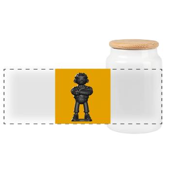 Dark Streetwear Extra - Panoramic Cookie Jar with Wooden Lid - white - Front