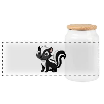 Baby shunk - Panoramic Cookie Jar with Wooden Lid - white - Front
