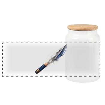 Lance Scintillante de l’Art - Boîte à biscuits avec couvercle en bois - blanc - Devant