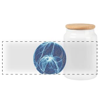The Eye of Chaos – Chaos Theory - Panoramic Cookie Jar with Wooden Lid - white - Front