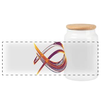 Golden Chaos Ride – Chaos Theory - Panoramic Cookie Jar with Wooden Lid - white - Front