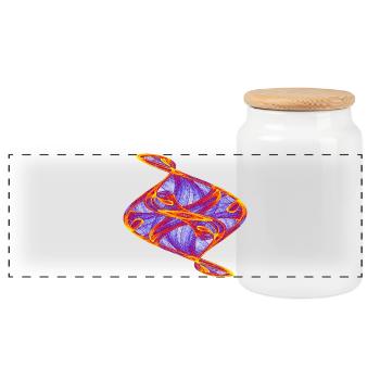 Golden Dance – Strange Attractor - Panoramic Cookie Jar with Wooden Lid - white - Front