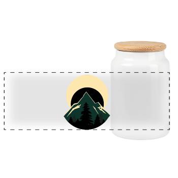 Évasion de la Montagne de la Lune Nordique - Boîte à biscuits avec couvercle en bois - blanc - Devant