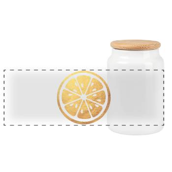 Lemon Summer Gold Citrus Luxury Dolce Vita - Panoramic Cookie Jar with Wooden Lid - white - Front
