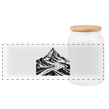 Graphique Großglockner en noir – plus minimaliste - Boîte à biscuits avec couvercle en bois - blanc - Devant