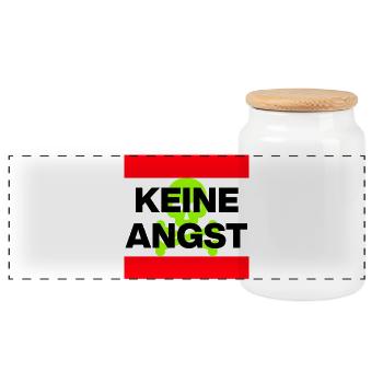 KEINE ANGST NIE WIEDER IST JETZT SKULL GRÜN NO NZS - Panorama Keksdose mit Holzdeckel - Weiß - Vorne