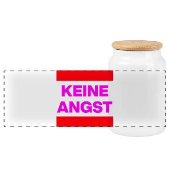 KEINE ANGST NIE WIEDER IST JETZT PINK NO NZS & AFD - Panorama Keksdose mit Holzdeckel - Weiß - Vorne