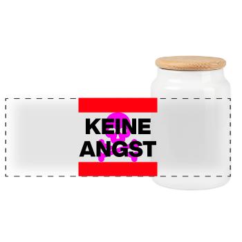 KEINE ANGST NIE WIEDER IST JETZT SKULL PINK NO NZS - Panorama Keksdose mit Holzdeckel - Weiß - Vorne