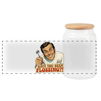 Art drôle de mème rétro de dentiste - Boîte à biscuits avec couvercle en bois - blanc - Devant