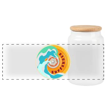 Surfskate Lover - Panorama Keksdose mit Holzdeckel - Weiß - Vorne