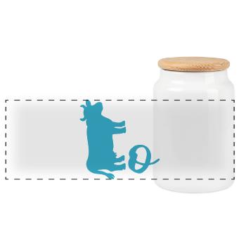 Swedish cow - Panoramic Cookie Jar with Wooden Lid - white - Front