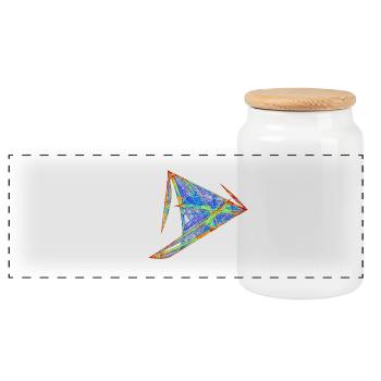 Light Sail of Chaos – Strange Attractor - Panoramic Cookie Jar with Wooden Lid - white - Front