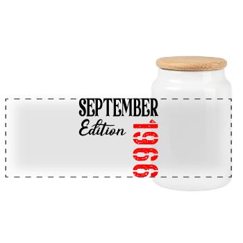 60e anniversaire septembre 1966 - Boîte à biscuits avec couvercle en bois - blanc - Devant