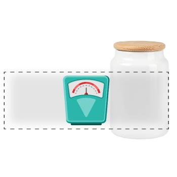 Balance de salle de bain - Boîte à biscuits avec couvercle en bois - blanc - Devant