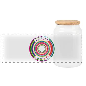 Style Arc-en-ciel Dur - Boîte à biscuits avec couvercle en bois - blanc - Devant