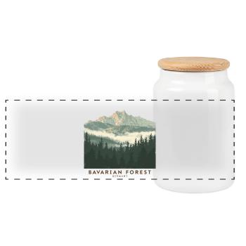 Forêt de Bavière | Parc national vintage - Boîte à biscuits avec couvercle en bois - blanc - Devant