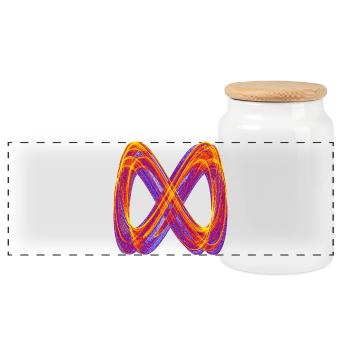 Light Loops of Infinity Strange Attractor - Panoramic Cookie Jar with Wooden Lid - white - Front