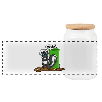 T-shirt dessin animé You Skunk Puant - Boîte à biscuits avec couvercle en bois - blanc - Devant