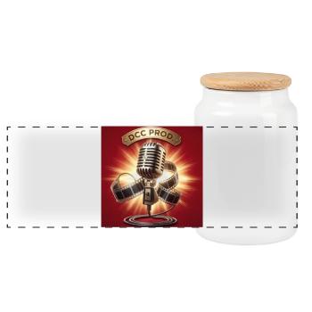 Microphone rétro cinématigue DCC PROD - Boîte à biscuits avec couvercle en bois - blanc - Devant