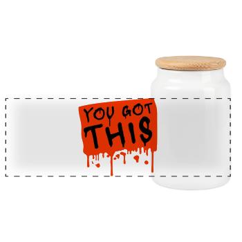 You Got This Motivierend Inspirierend Spruch Zitat - Panorama Keksdose mit Holzdeckel - Weiß - Vorne