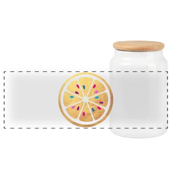 Lemon Gold Cores Colorés Fête de Luxe d’été Sour - Boîte à biscuits avec couvercle en bois - blanc - Devant