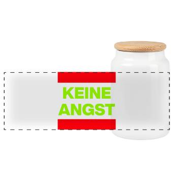 KEINE ANGST NIE WIEDER IST JETZT GRÜN NO NZS / AFD - Panorama Keksdose mit Holzdeckel - Weiß - Vorne