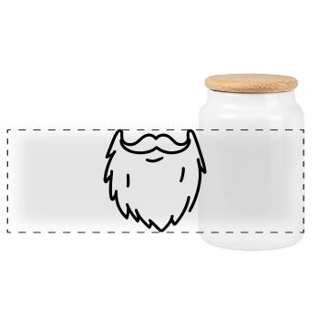 Beard - Panorama Keksdose mit Holzdeckel - Weiß - Vorne