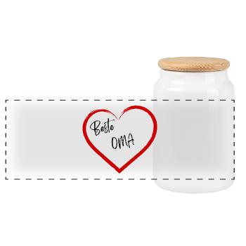 Meilleure mamie - Boîte à biscuits avec couvercle en bois - blanc - Devant