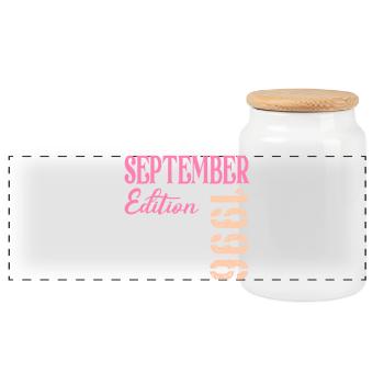 Anniversaire septembre 1996 - Boîte à biscuits avec couvercle en bois - blanc - Devant