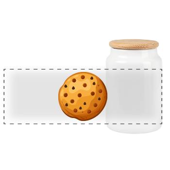 Cookies - Boîte à biscuits avec couvercle en bois - blanc - Devant