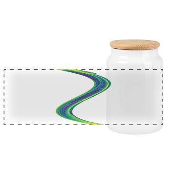 Dérive lumineuse – Attracteur étrange - Boîte à biscuits avec couvercle en bois - blanc - Devant