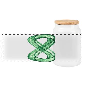 Chemins entrelacés – Attracteur étrange - Boîte à biscuits avec couvercle en bois - blanc - Devant