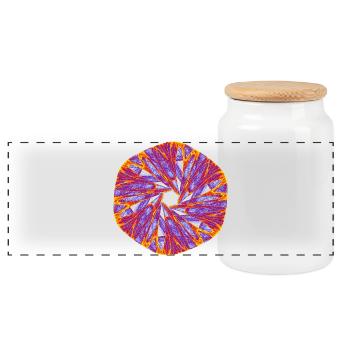 Glowing Star – Strange Attractor - Panoramic Cookie Jar with Wooden Lid - white - Front