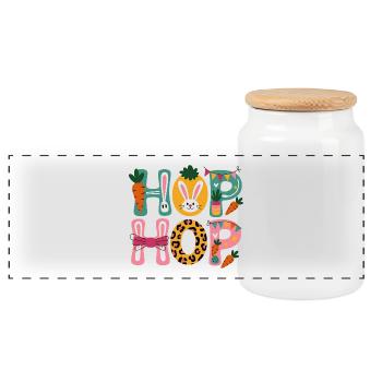 Hip Hop Easter Day - Panoramic Cookie Jar with Wooden Lid - white - Front