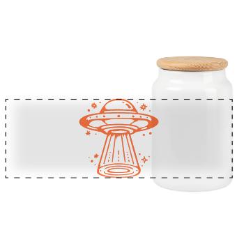 Ufo Alien Get In Loser Lustig Ufo Entführung Zitat - Panorama Keksdose mit Holzdeckel - Weiß - Vorne