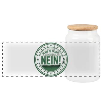 BEVOR DU FRAGST: NEIN! - Panorama Keksdose mit Holzdeckel - Weiß - Vorne