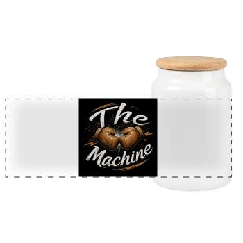 La Machine Boxing - Boîte à biscuits avec couvercle en bois - blanc - Devant